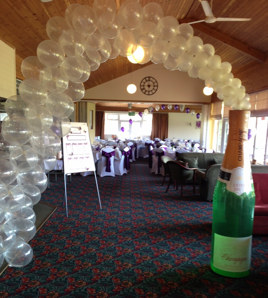 Lutterworth Golf Club Function Room set out for a Wedding Reception, overlooking the course. Lutterworth Golf Club Function Room set out for a Wedding Reception, overlooking the course.